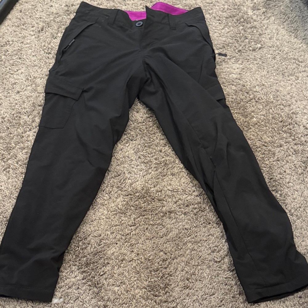 Black Cargo Pants with Purple Lining